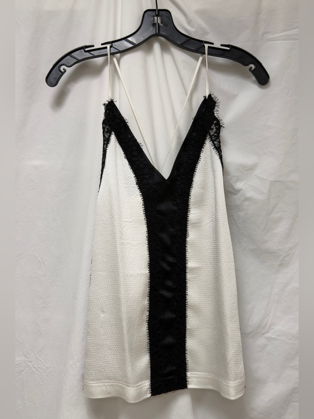 Pinko White Mini Dress with Black Center Panel